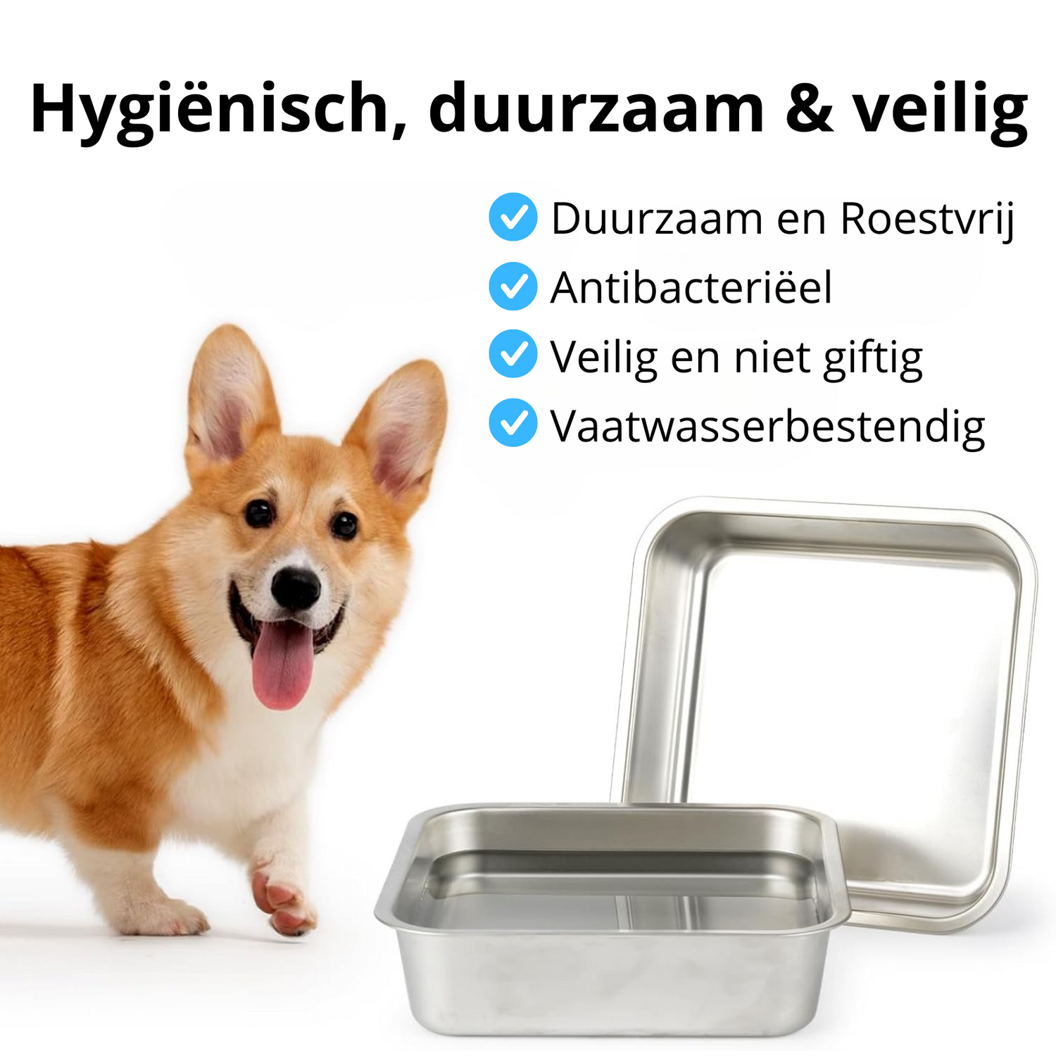 RVS voerbak hond